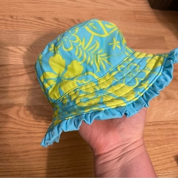 Hawaiian Print Bucket Hat Blue Green Koala Kids Sz 3T-4T - Picture 4 of 6
